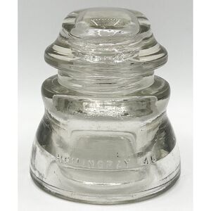 Vintage Insulator, HEMINGRAY - 45, CLEAR Glass, Made in USA 27-42